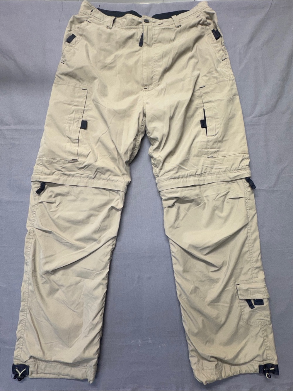 Wear First Cargo Pants shorts with Zip Off Legs Mens 36 X 32 Beige utility hG6